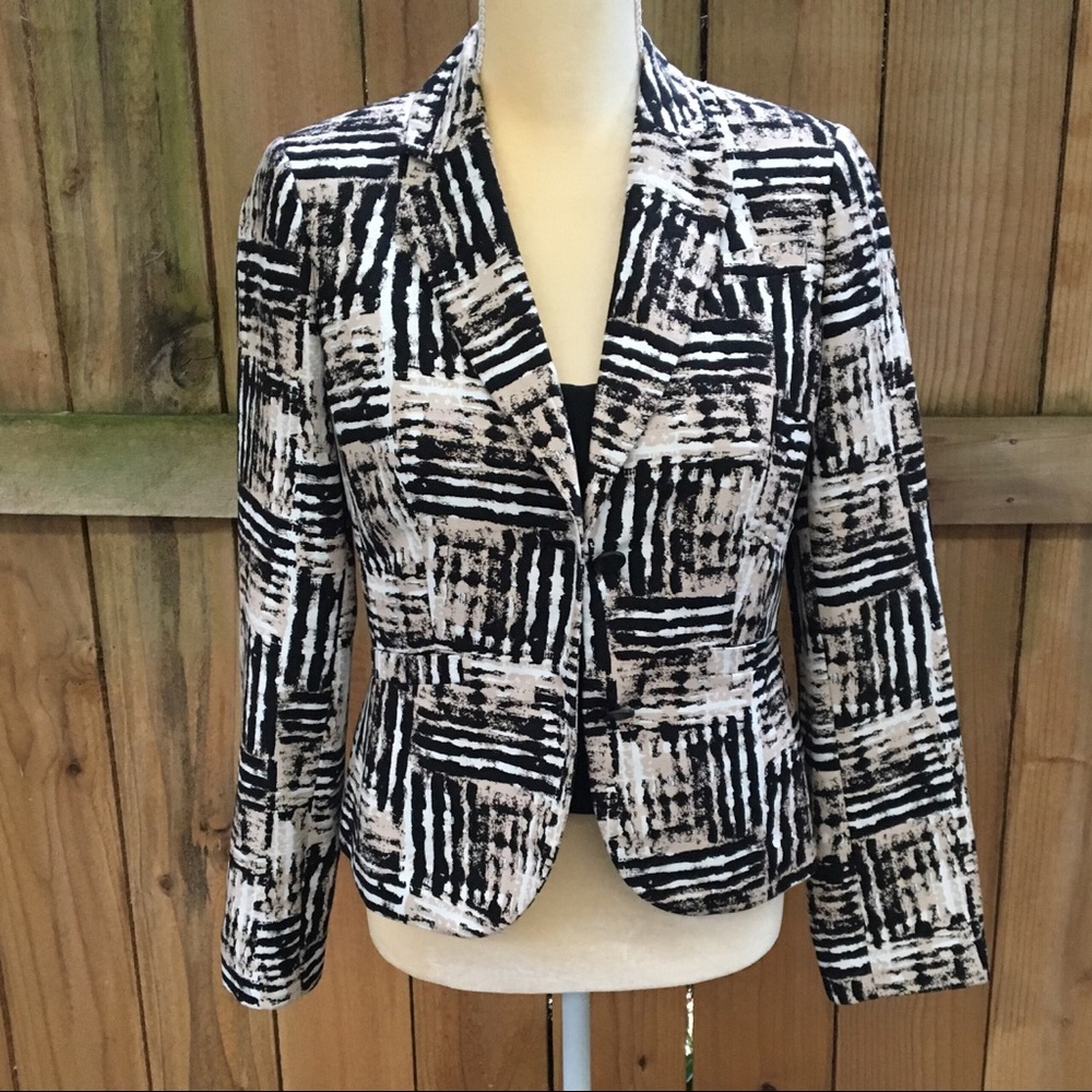 Calvin Klein Single Breasted Abstract Blazer EUC - Picture 5 of 8